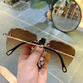 Pătrat Fara rama ochelari de Soare Moda Femei de Lux Retro Vintage Clip Designer Vrac en-Gros Shades Ochelari de Soare Pentru Femei UV
