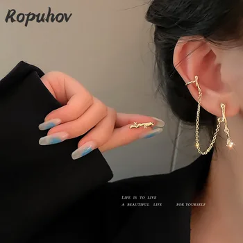 ROPUHOV 2021 coreean Trendy Argint 925 Ac Zircon Diamant Asimetrice Tassel Cercei Cercei Moda Femei