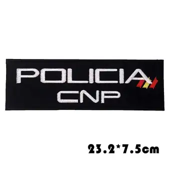 Spania policia pavilion de fier pe cârlig suport brodate motociclist cu motocicleta patch-uri pentru vesta de blugi uniformă