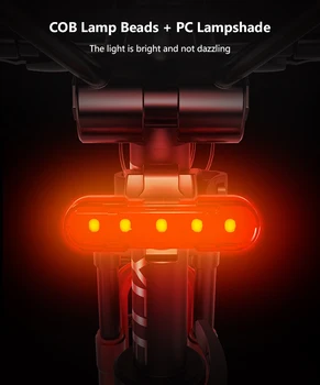 USB Reîncărcabilă faruri Coada-lampa de Bicicleta LED Biciclete Coada Lumina Puternic Biciclete Lumini Spate bicicleta Lampa Accesorii pentru BICICLETE