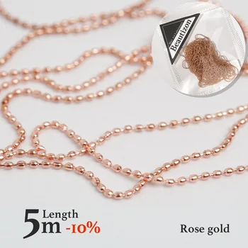 Unghii Lanț de 0,8 mm/5m Rose Gold Silver Pixie Piatra Decoratiuni, Accesorii Metalice din Oțel Lanț de Minge de Unghii Bijuterii