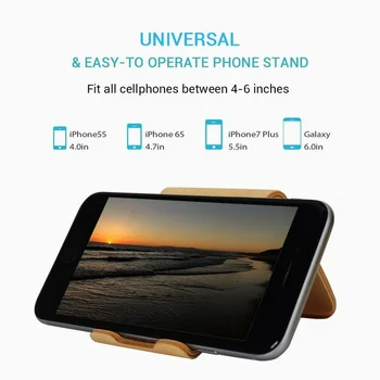 Universal Mesteacan/Nuc Telefon Mobil, Suport din Lemn Mobile Suport stativ Desktop Suport pentru Xiaomi Iphone 11 Huawei Telefon Android