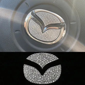 Volan masina Logo-ul de Diamant Decorare Acoperire Autocolant Pentru Mazda 2 3 5 6 Axela Atenza Allegro CX3 CX5 CX7 CX9 CX30 Accesorii