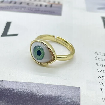 10buc personalitate Populară inel turc ochi inel Design Simplu Placat cu Aur de rășină colorate de ochi pentru femei