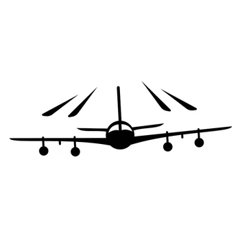16.4 cm*5.1 cm Avion Zbura Avionul de Moda Decor Autocolante, Decalcomanii Auto Styling Negru/Argintiu S3-6325