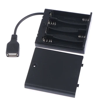 4 X AA Baterie USB Suport Conector cutie de Depozitare Cutie De 5V LED Strip Lumini Mini USB Alimentare