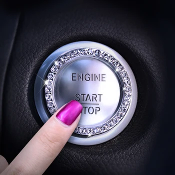 Bling Cristal Motor Auto Start Stop Autocolant Auto Interior Decor Inel Accesorii Auto-Styling