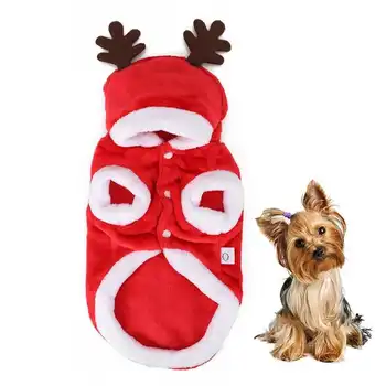 Crăciun Câine Haine De Bumbac Haine De Iarna Pentru Caini De Talie Mica Teddy Haine Catelus Strat Cald Câine Hanorace Salopete Pentru Câini