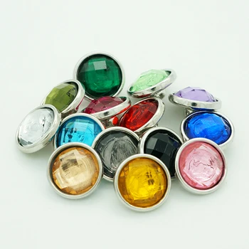 De vânzare la cald 10buc amestecat frumusete Rotund colorat Multi-fatetate de cristal 12MM butoane de ajustare a se potrivi DIY 12mm snap bijuterii NS5011