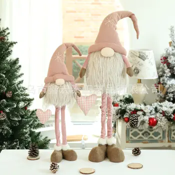 Fără Chip Pădure Bătrân Papusa Ornamente, Decoratiuni De Craciun Roz Crăciun Pitic Stil Nordic Ornamente De Păpuși