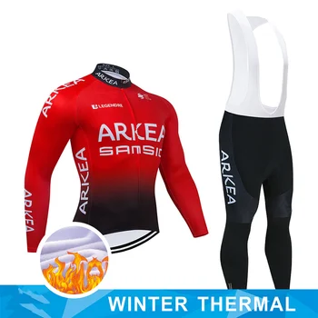 Iarna 2021 ARKEA Echipa de Ciclism de Îmbrăcăminte 20D Gel de Biciclete Pantaloni Set Ropa Ciclismo Mens iute Uscat Lung Ciclism Jersey Port Maillot