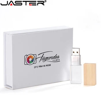 JASTER USB Flash Drive Lemn de Cristal Pen Drive Personalizat Logo-ul Memory Stick Culoare de Imprimare Pendrive 32G 64GB 128G Capacitatea Reală de U Disc