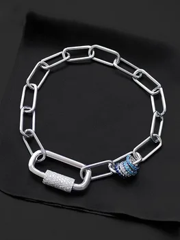 Lanț reglabil S925 Argint Blocare Colier BraceletSimple Personalitate de Moda de Brand de Lux Monaco Femei Cadouri Bijuterii