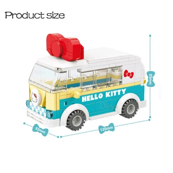Noi 2021 Vânzare Fierbinte Hello Kitty Bloc Mare de Câine de Urechi Melodia Model și Mini-Bus Model de Mici Granule Bloc Jucărie pentru Copii Cadouri
