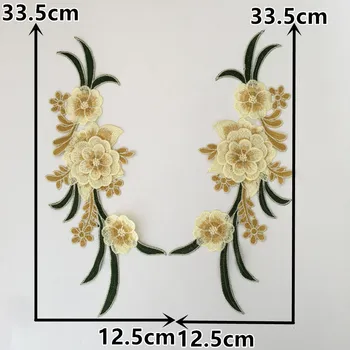 Noi sosesc 3D flori de Dantela Decolteu Broderie, Aplicatiile de Dantela Guler DIY Cusut Dantela Tesatura de Îmbrăcăminte Accesorii O pereche de vânzare