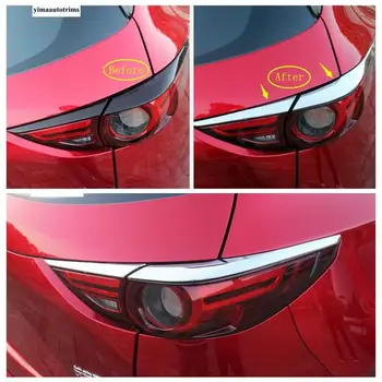 Pentru Mazda CX-5 CX5 2017 - 2021-Spate, stopuri Lampa de Pleoapa Spranceana Dungi Capacul Ornamental ABS Chrome / Fibra de Carbon, Accesorii
