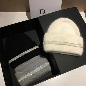 Primăvara și toamna iarna căciuli de blană de iepure, pentru femei tricotate capac de sex feminin diamant cald pălărie de petrecere a timpului liber la modă