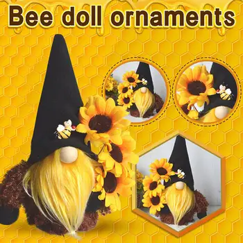 Primăvară Floarea-Soarelui Bumble Bee Festival Cu Dungi Gnome Suedeză Miere De Albine Elfs Acasă Jucării De Pluș De Anul Nou Decoratiuni 2022