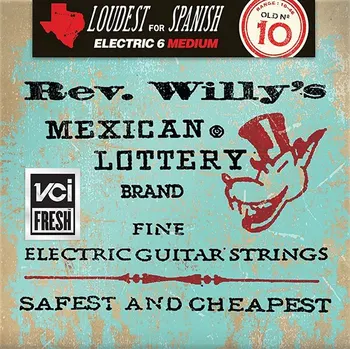 Rwn1046 Rev. Willy e loterie chitara electrica șir kit, Placat cu Nichel, mediu, 10-46, Dunlop