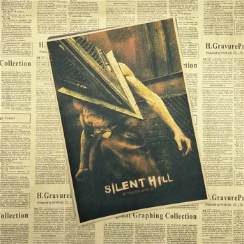Silent Hill teroare core Clasic Film de Epocă Hârtie Kraft Poster Bar, Cafenea, Camera de zi sala de Mese Perete Picturi Decorative