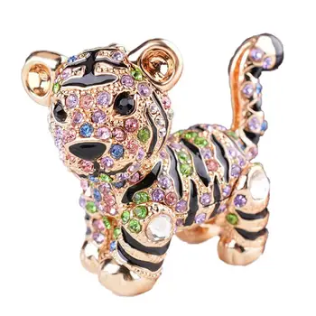 Stras Animal Delicat Breloc Decorative breloc Cadouri Perfecte Aliaj de Animale 3D Tigru Forma de Breloc pentru Acasă