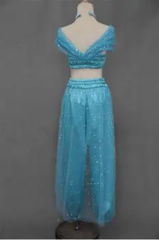 Transport gratuit 2017 Aladdin Jasmine Printesa Adult Copii Dansatoare din Buric Cosplay Costum Nou S-2XL