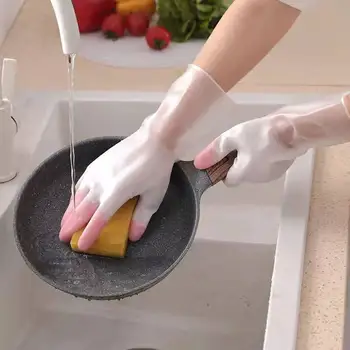 Treburile casnice de curățare de sex feminin mănuși de rufe din plastic rezistent la apa din piele de curățare de uz casnic non-alunecare rezistent ustensile de bucătărie