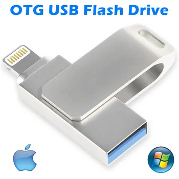 USB 3.0 Flash Drive pentru iphone 13 12 11 X 9 8 7 6 5s se OTG Pendrive 16gb 32gb 64gb 128gb memorie stick pentru ipad ios 256gb Metal